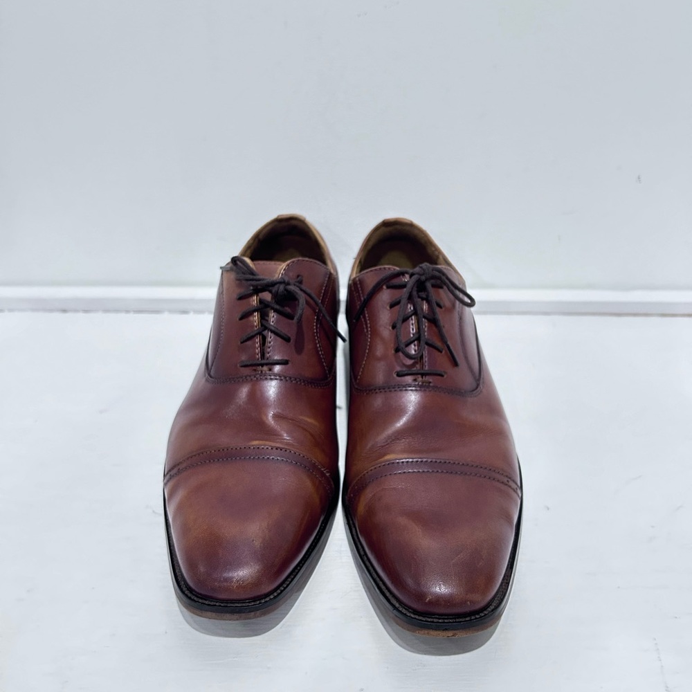 FLORSHEIM Men’s Cognac Sorrento Cap Toe Oxford Dress Shoes Size 9.5 - Picture 2 of 14